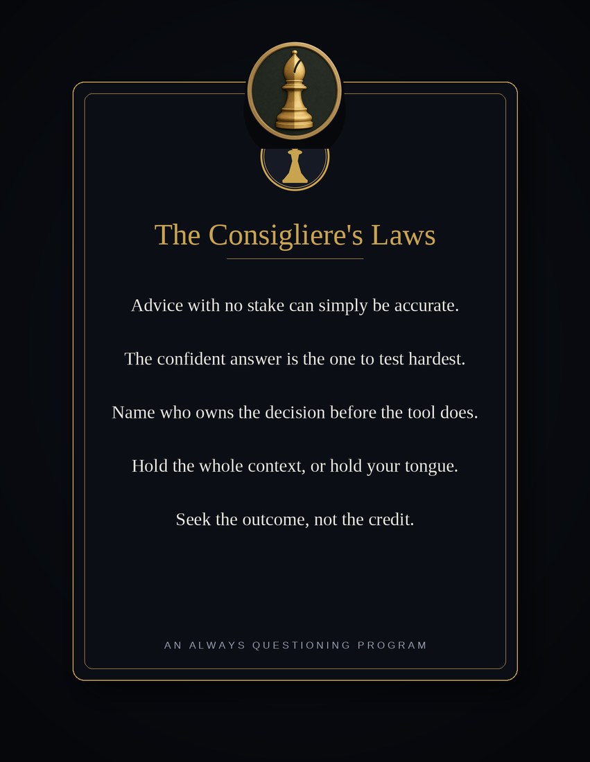 The Consigliere's Laws card